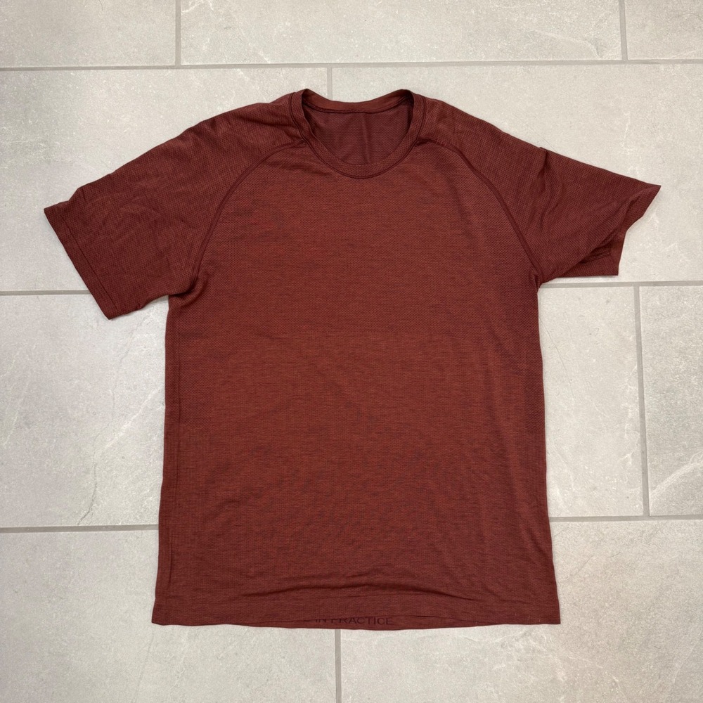 Lululemon Metal Vent Tech Short Sleeve Training Shirt Rust Red Mens Size M